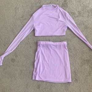 Mesh 2 piece skirt set